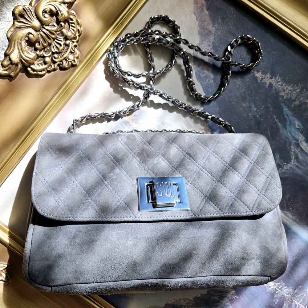 Stuart Weitzman Suede Flap Bag